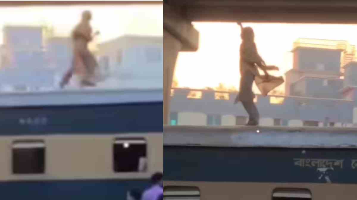 train-woman-run