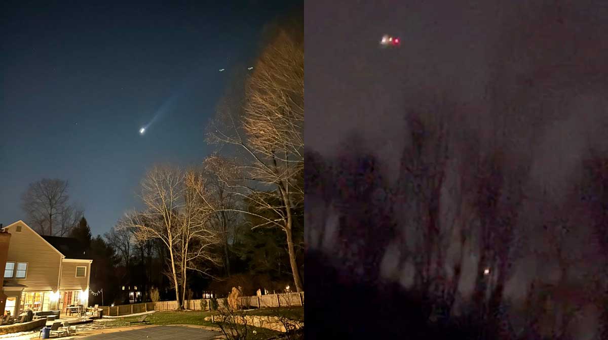 Multiple drones are seen over Bernardsville, N.J.(Brian Glenn/TMX via AP
