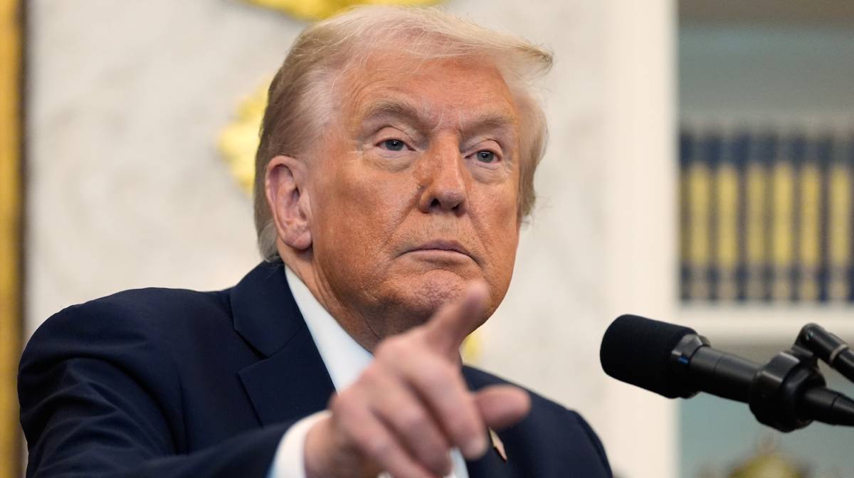 President Donald Trump speaks in the Oval Office of the White House, Thursday, Oct. 16, 2025, in Washington. AP/PTI(AP10_17_2025_000004A)