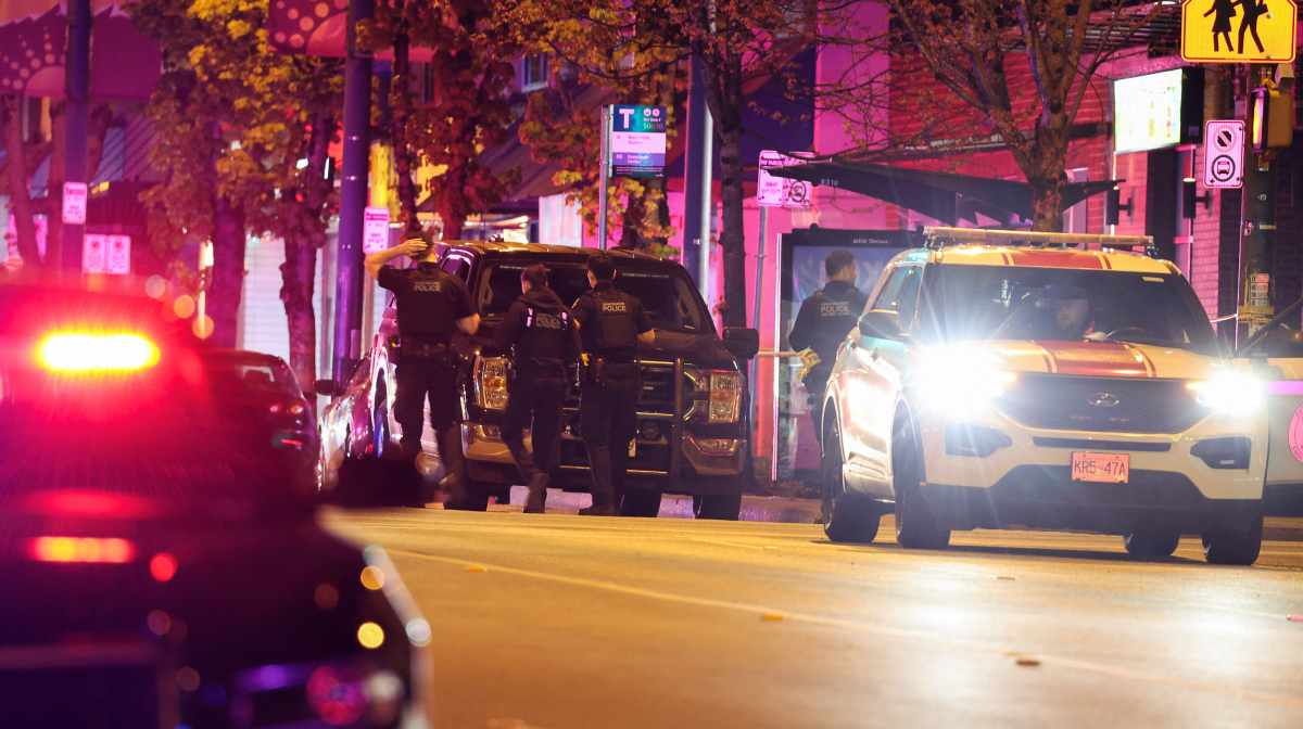 Police officers work at the scene, after a vehicle drove into a crowd at the Lapu Lapu day block party, in which police say multiple people were killed and injured, in Vancouver, Canada April 26, 2025. REUTERS/Chris Helgren