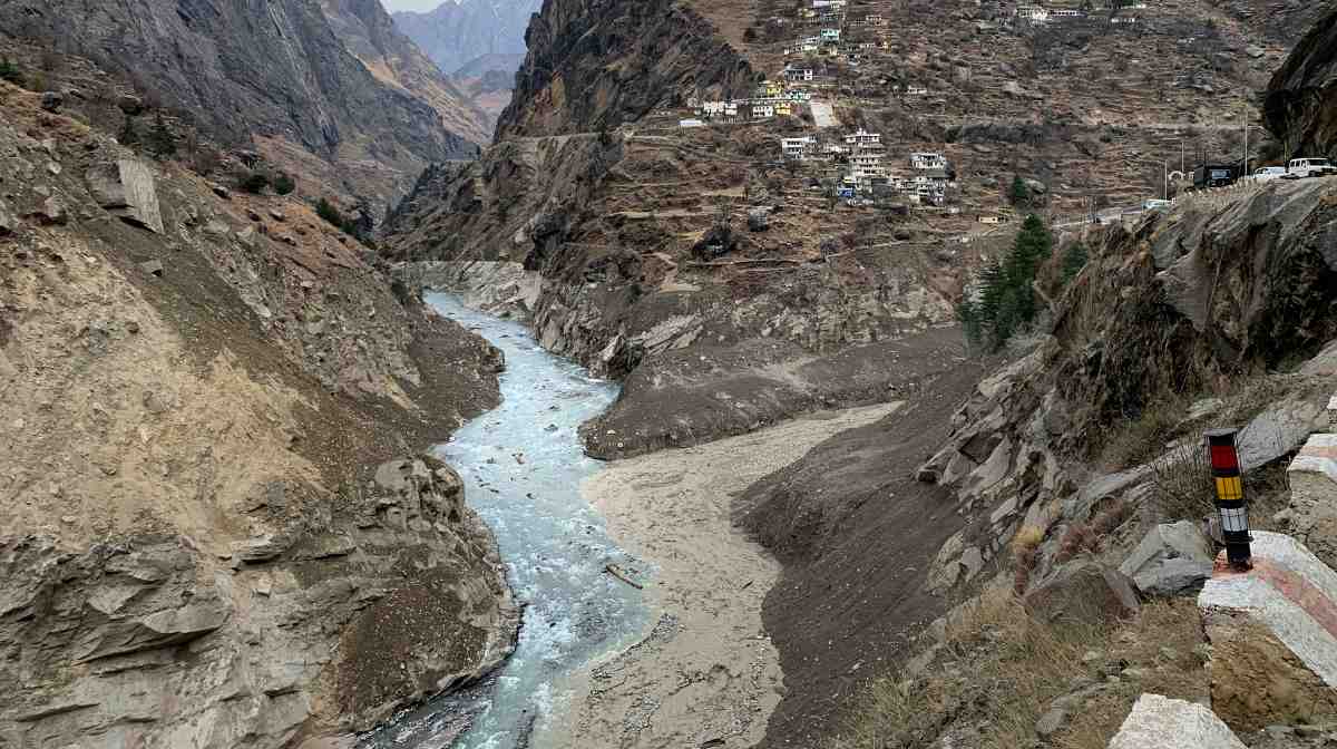 Muddy water flows into Alaknanda river two days after a part of a Himalayan glacier broke off sending a devastating flood downriver in Tapovan area of the northern state of Uttarakhand, India, Tuesday, Feb. 9, 2021. Scientists are investigating what caused the glacier to break   possibly an avalanche or a release of accumulated water. Experts say climate change may be to blame since warming temperatures are shrinking glaciers and making them unstable worldwide (AP Photo/Rishabh R. Jain)