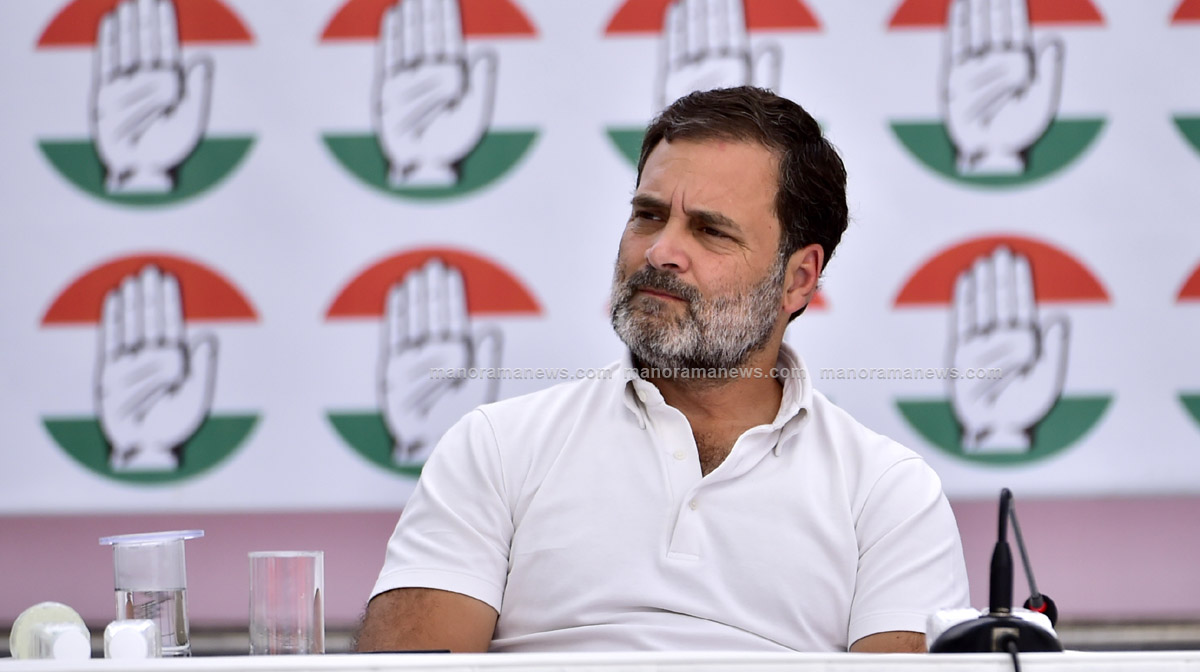 New Delhi 2024 April 05 : Congress leader Rahul Gandhi during the release of party's manifesto ahead of Lok Sabha elections in New Delhi.
  @ Rahul R Pattom