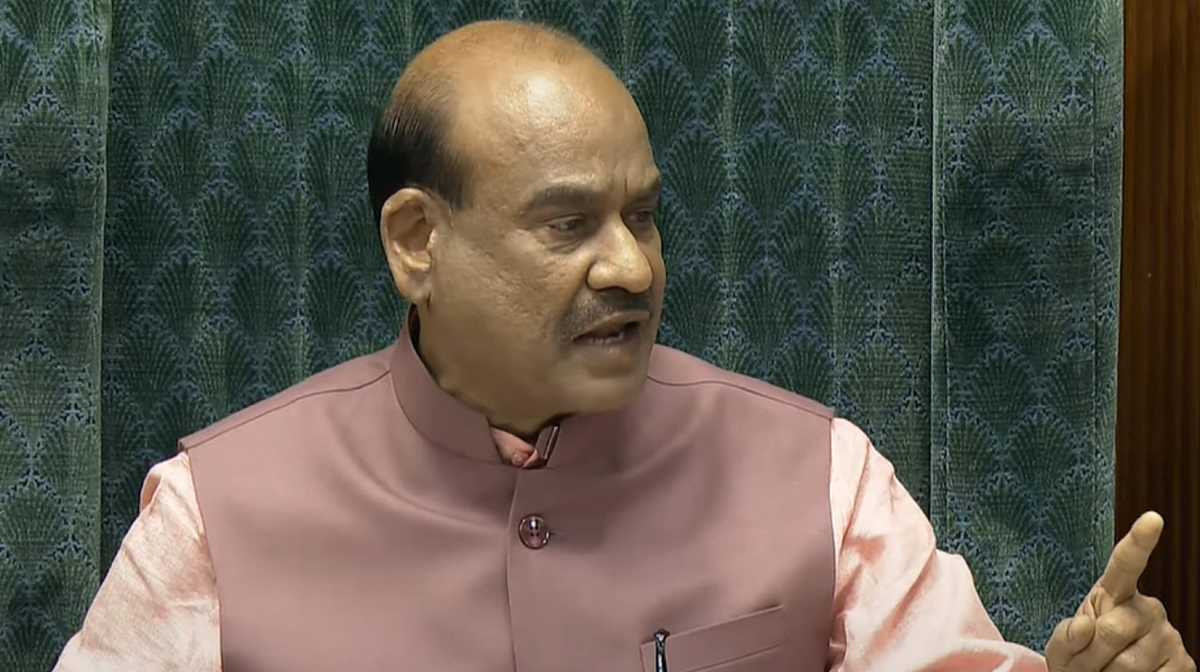 **EDS: THIRD PARTY IMAGE, SCREENSHOT VIA SANSAD TV** New Delhi: Lok Sabha Speaker Om Birla conducts proceedings of the House during the Budget session of Parliament, in New Delhi, Thursday, March 20, 2025. (Sansad TV via PTI Photo)  (PTI03_20_2025_000022B)
