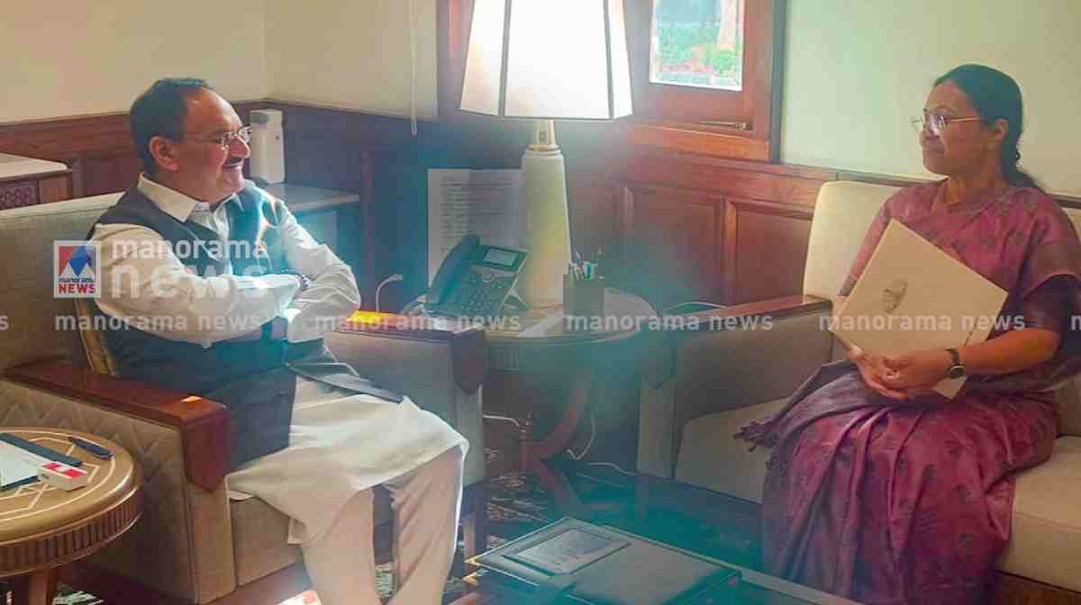 Veena-George-met-JP-Nadda