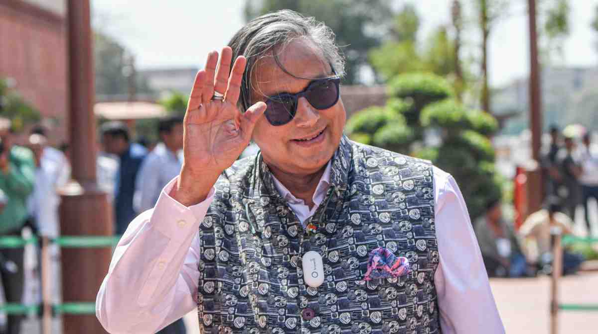 New Delhi, Mar 26 (ANI): Congress MP Shashi Tharoor at Parliament during the Budget session, in New Delhi on Wednesday. (ANI Photo/Rahul Singh)