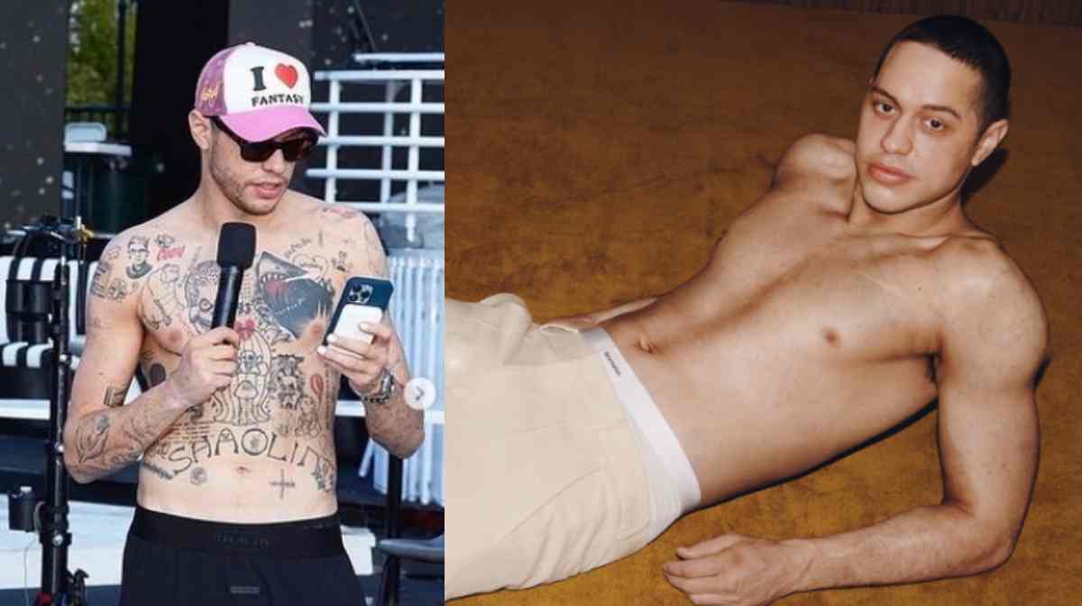 Pete Davidson befor and after tattoo Removal (Picture Credit: instagram.com/petedavidson.93 and instagram.com/reformation)