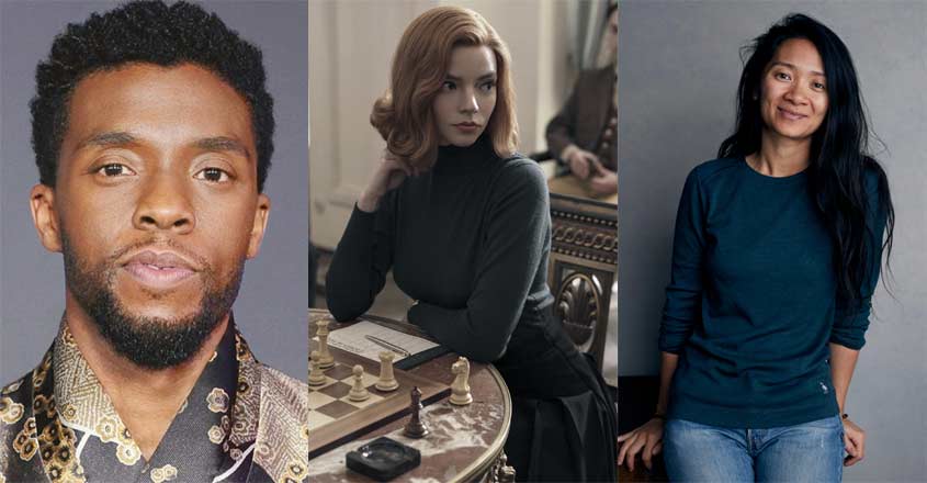 Chadwick Bosman Best Actor;  Andre Ray Best Actress;  Golden Globe |  Golden Globes 2021 |  Nomadland is best film |  The Crown wins big |  Taylor Simone Ledward accepts the award for Best Actor in a Motion Picture |  Drama on behalf of her late husband |  Breaking News