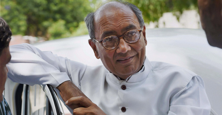 New Delhi: Rajya Sabha MP and senior Congress leader Digvijay Singh after submitting a memorandum to the Election Commission of India in New Delhi on Friday. PTI Photo by Subhav Shukla(PTI6_26_2015_000038A)