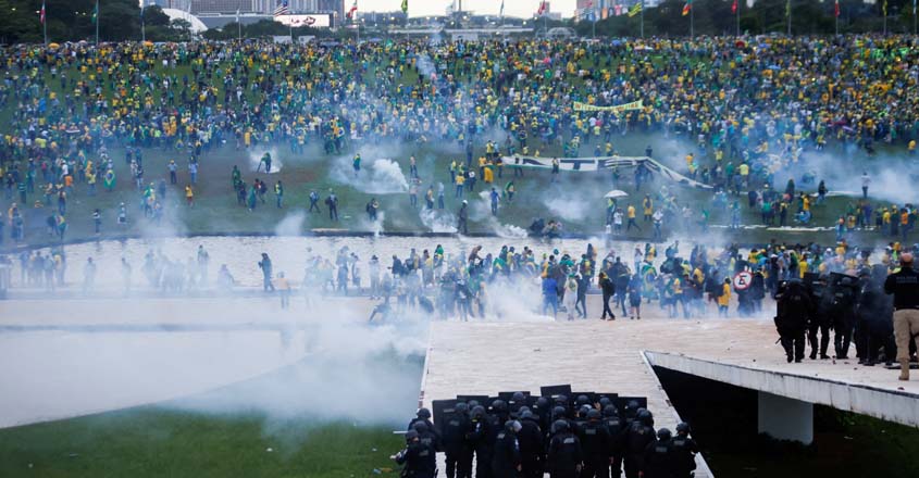 Rebellion in Brazil;  Supporters of the former president attacked Parliament and the Supreme Court  Brazil |  riot |  Luiz Inácio Lula da Silva  Jair Bolsonaro  Army |  manoramanews |  Breaking News