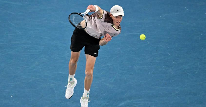 Tennis - Australian Open - Melbourne Park, Melbourne, Australia - January 28, 2024
Italy's Jannik Sinner in action during the final against Russia's Daniil Medvedev REUTERS/Tracey Nearmy