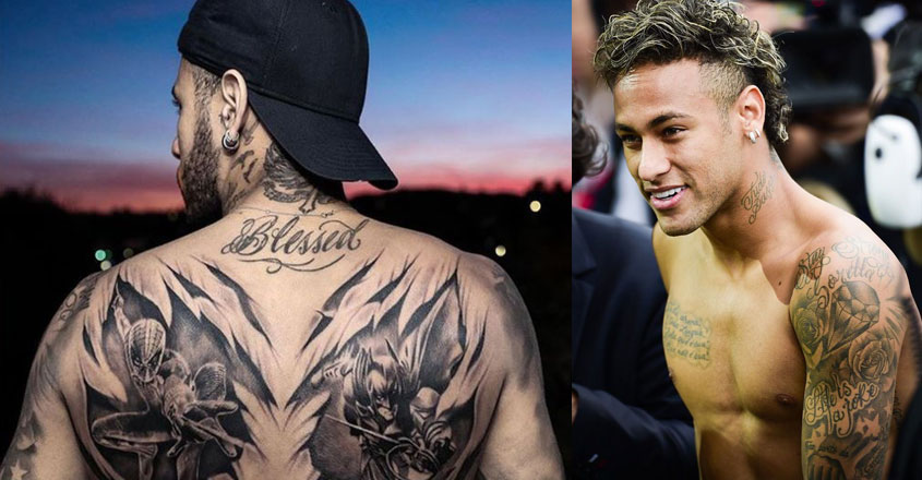 Neymar's sister portrait tattoo on the superstar's