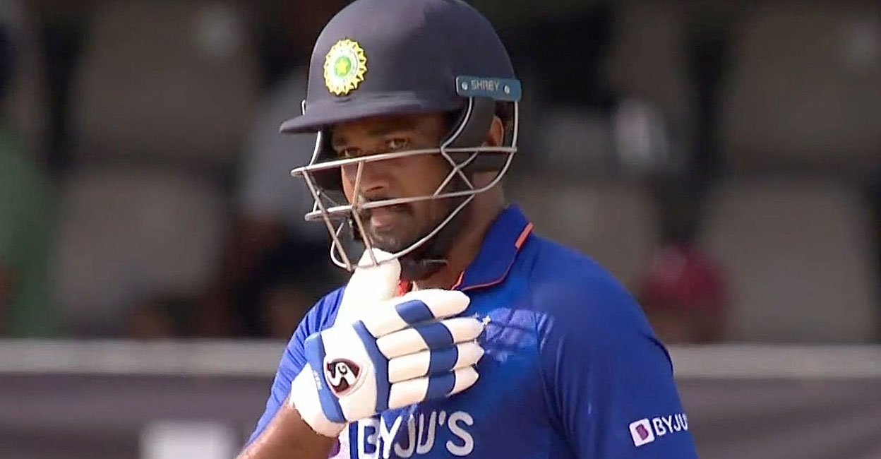 സഞ്ജു സാംസൺ ബാറ്റിങ്ങിനിടെ (ട്വിറ്റർ ചിത്രം)