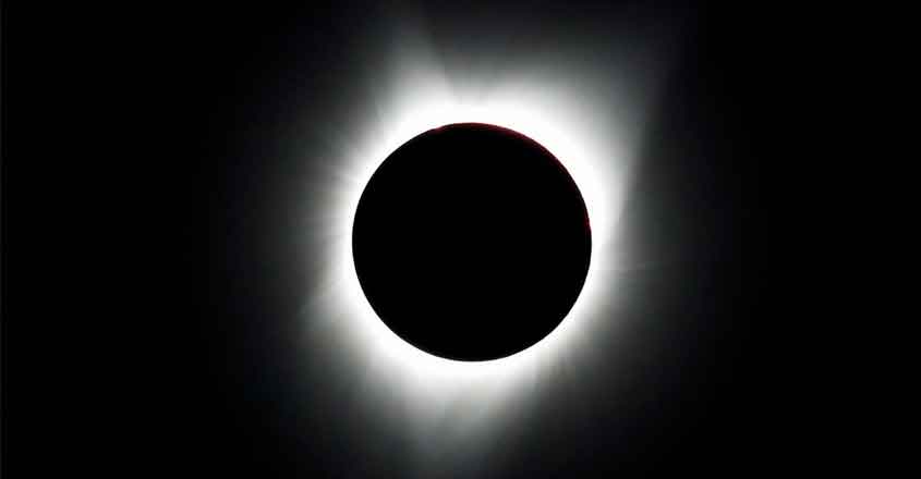 A total solar eclipse at Painted Hills, a unit of the John Day Fossil Beds National Monument, near Mitchell, Oregon, U.S. August 21, 2017