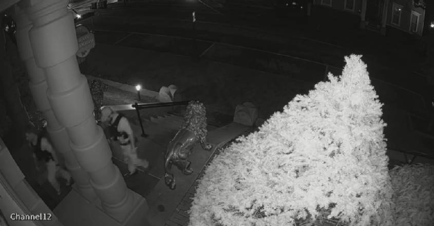 അലാറം കേട്ട് റസ്റ്ററന്‍റിലെത്തിയ പൊലീസ് ഉദ്യോഗസ്ഥര്‍; സിസിടിവി ദൃശ്യം