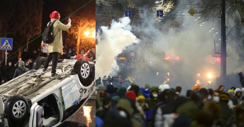 attempt to control the media and NGOs;  Widespread protests in Georgia