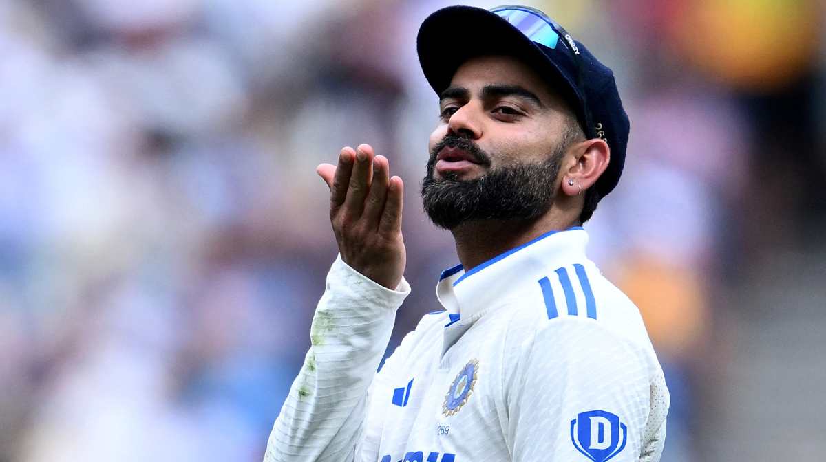 Cricket - Fourth Test - Australia v India - Melbourne Cricket Ground, Melbourne, Australia - December 26, 2024
Virat Kohli of India gestures towards the crowd
Joel Carrett/AAP Image via REUTERS 

ATTENTION EDITORS - THIS IMAGE WAS PROVIDED BY A THIRD PARTY. NO RESALES. NO ARCHIVES. AUSTRALIA OUT. NEW ZEALAND OUT