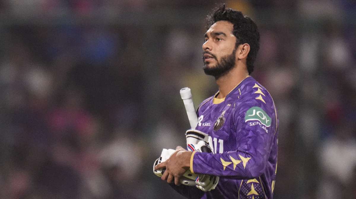 New Delhi: Kolkata Knight Riders' batter Venkatesh Iyer walks off the field after his dismissal during the Indian Premier League (IPL) 2025 cricket match between Delhi Capitals and Kolkata Knight Riders, at the Arun Jaitley Stadium, in New Delhi, Tuesday, April 29, 2025. (PTI Photo/Kamal Kishore)(PTI04_29_2025_000363B)