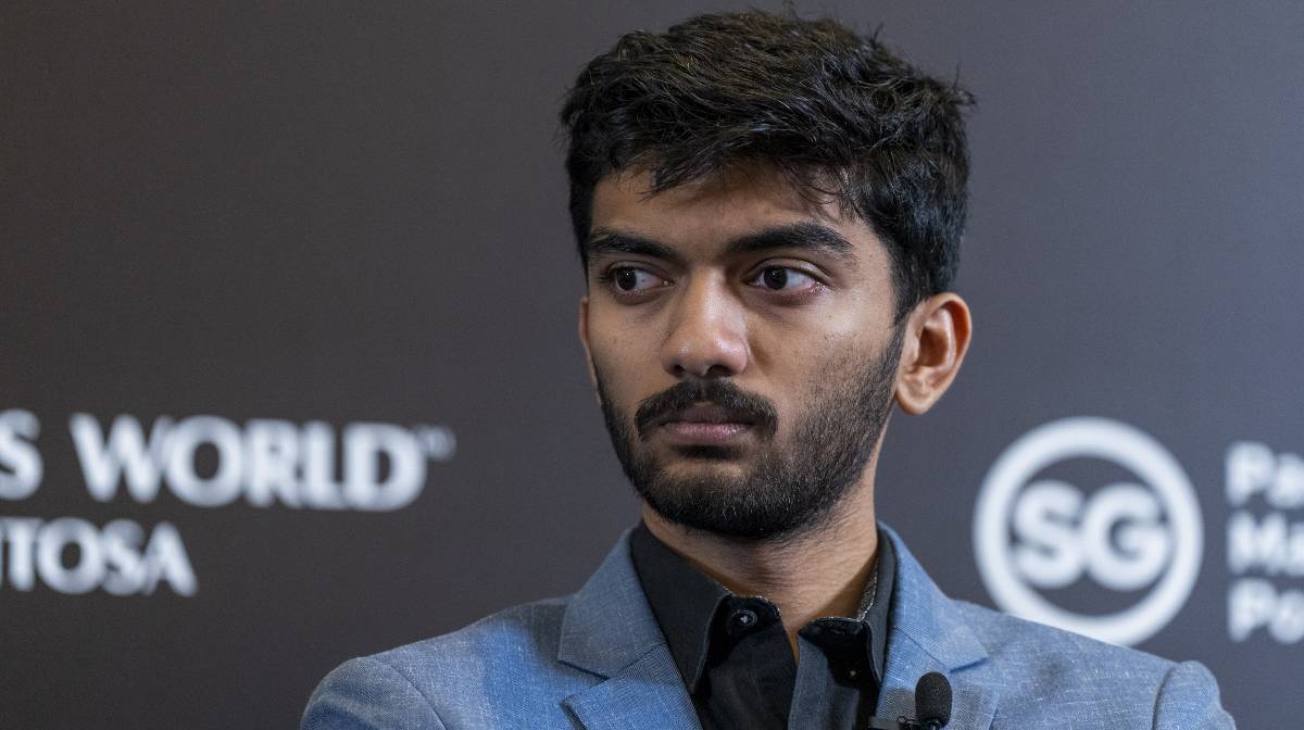India's D Gukesh during his FIDE World Championship 2024 match against Ding Liren of China, in Singapore