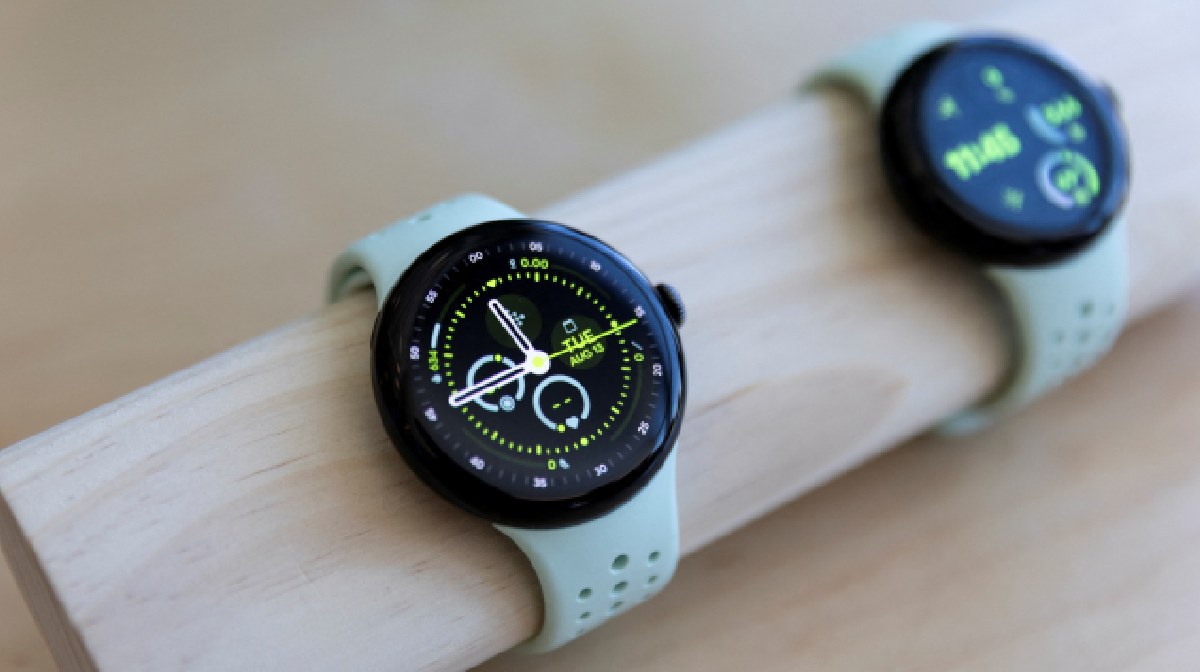 The new Pixel Watch 3 smart watches are displayed, in two different sizes, at the Made by Google event in Mountain View, California, U.S. August 13, 2024. 