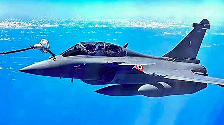 **EDS: TWITTER IMAGE VIA @IAF_MCC ON WEDNESDAY, MAY 31, 2023** New Delhi: Rafale jets of the Indian Air Force (IAF) during a long-range mission lasting over six hours delivering pinpoint precision strikes, in the Indian Ocean Region (IOR). (PTI Photo)(PTI05_31_2023_000070B)