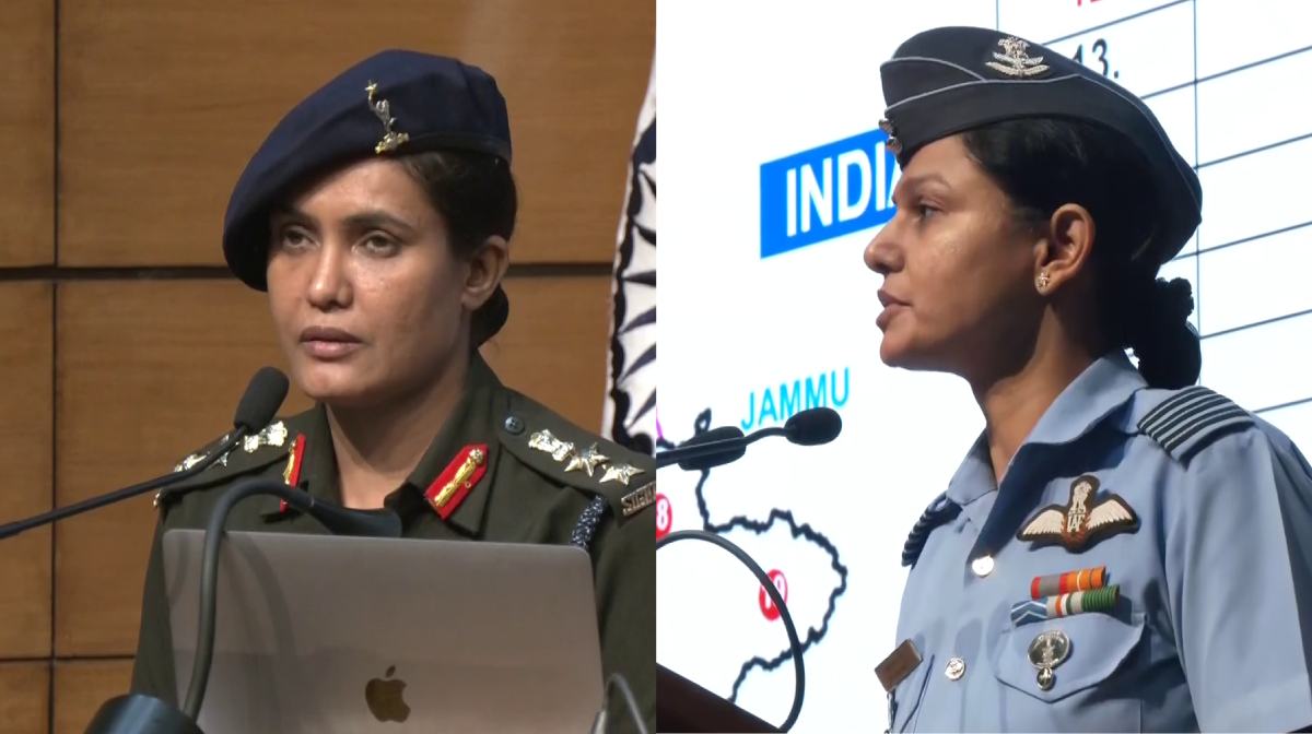 കേണല്‍ സോഫിയ ഖുറേഷി (ഇടത്) വ്യോമിക സിങ് (വലത്)