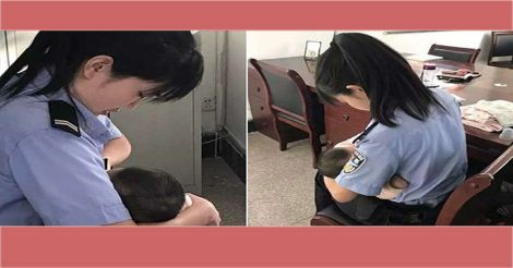 woman-police-feeding